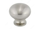 Richelieu BP3295195 Cabinet Knob, 1-1/4 in Projection, Metal, Brushed Nickel 1-1/4 In Dia, Contemporary