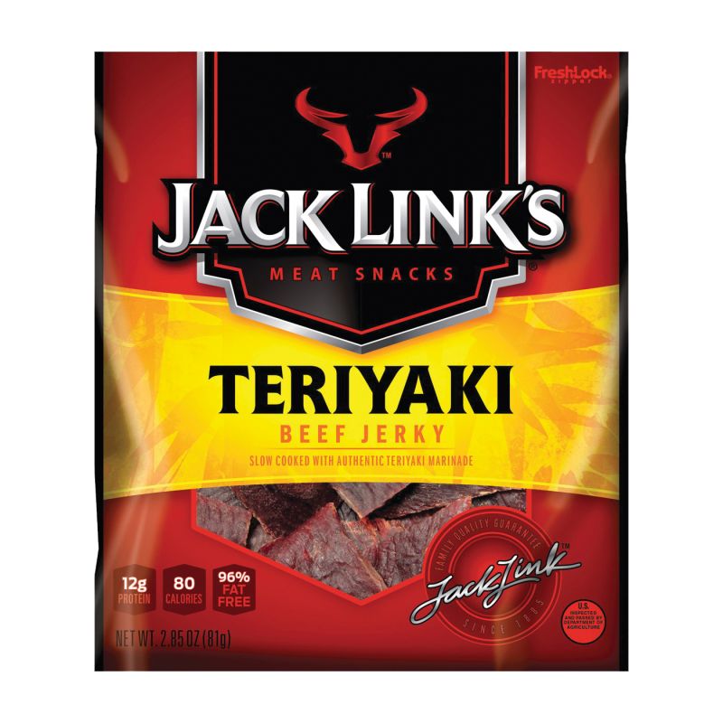 Jack Link&#039;s 10000008447 Snack, Jerky, Teriyaki, 2.85 oz