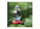 Perky-Pet 286 Bird Feeder, Rounded Vase, 33 oz, Nectar, 3-Port/Perch, Plastic, 11.8 in H, Hanging Mounting