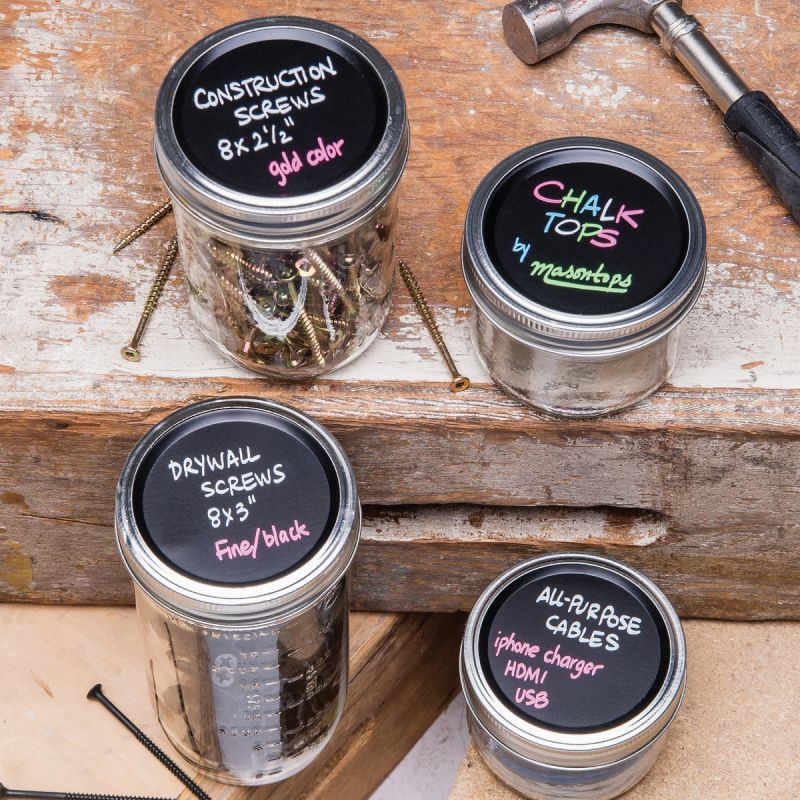 Masontops Chalk Top Canning Jar Lids Black
