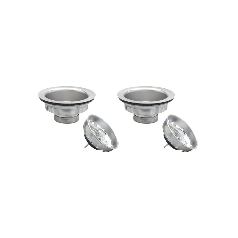 Keeney K5414-2 Basket Strainer with Fixed Post, Stainless Steel, For: 3-1/2 in Dia Opening Sink