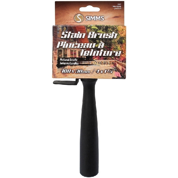 Buy Simms 2957-100 Paint Brush, 4 in W, Stain Brush, 1-5/8 in L Bristle,  Threaded-Grip Handle