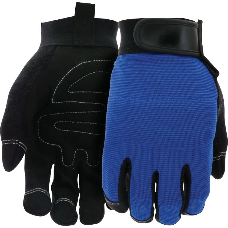 Do it Best High Performance Glove With Hook &amp; Loop Cuff M, Black &amp; Blue