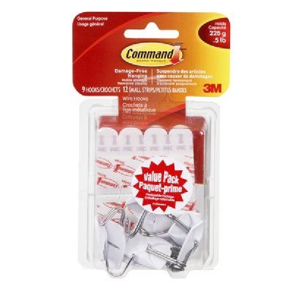 Buy Command 17067C-VP Wire Hook, 0.5 lb, 9-Hook, Plastic, Clear Clear (Pack  of 4)