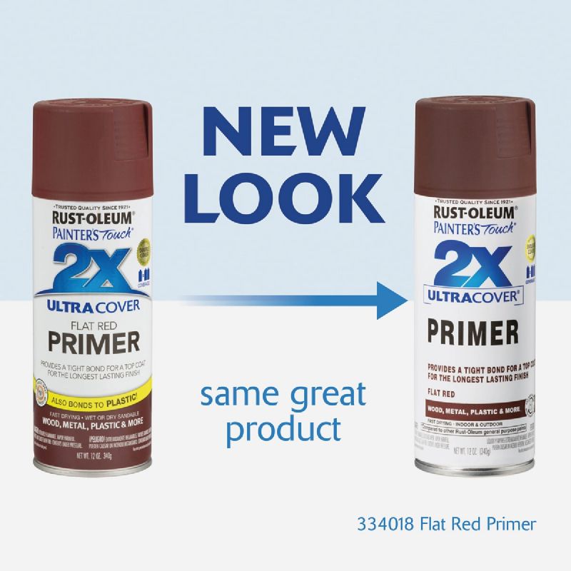 Rust-Oleum Painter&#039;s Touch 2X Ultra Cover All-Purpose Spray Primer Flat Red, 12 Oz.