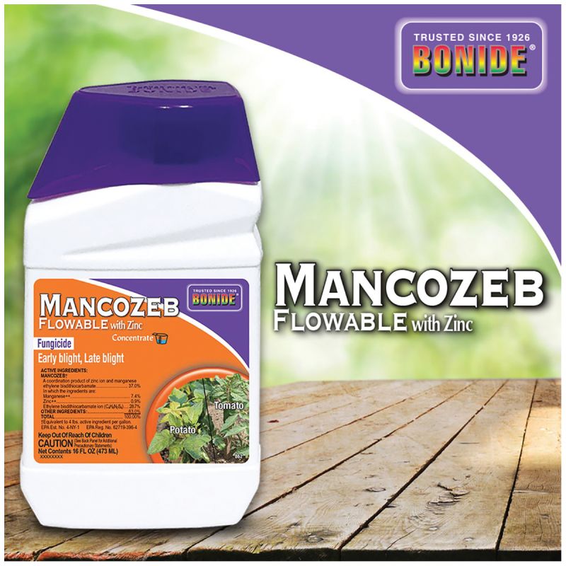 Bonide Mancozeb 862 Fungicide, Liquid, Sulfur, Yellow, 1 pt Yellow