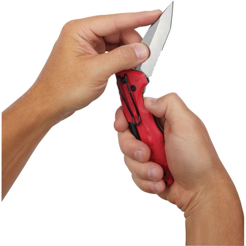 Milwaukee FASTBACK 5-In-1 Pocket Knife Red, 3 In.