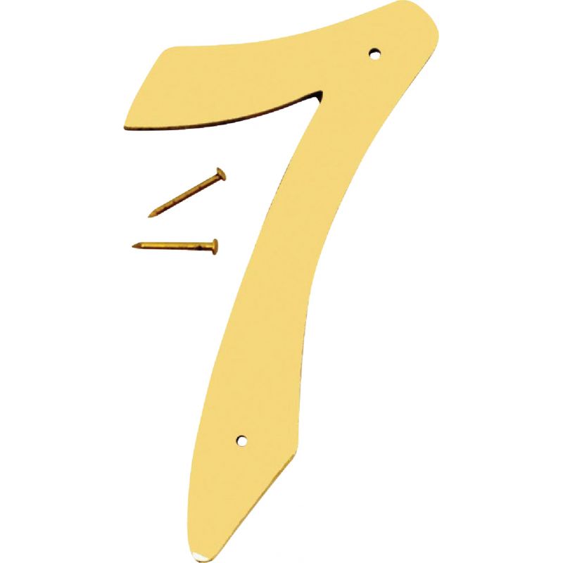Hy-Ko 4 In. Solid Brass Decorative House Numbers Polished Brass, Decorative