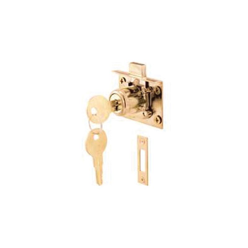 Defender Security U 10666 Drawer and Cabinet Lock, Keyed Lock, Steel, Brass