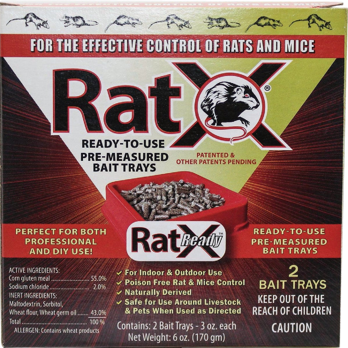 RatX 620104 Ready Bait Tray, Pellet, 9.6 oz Pack