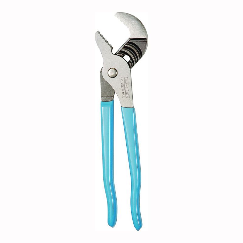 CHANNELLOCK 420 Tongue and Groove Plier, 9-1/2 in OAL, 1-1/2 in Jaw Opening, Blue Handle, Cushion-Grip Handle
