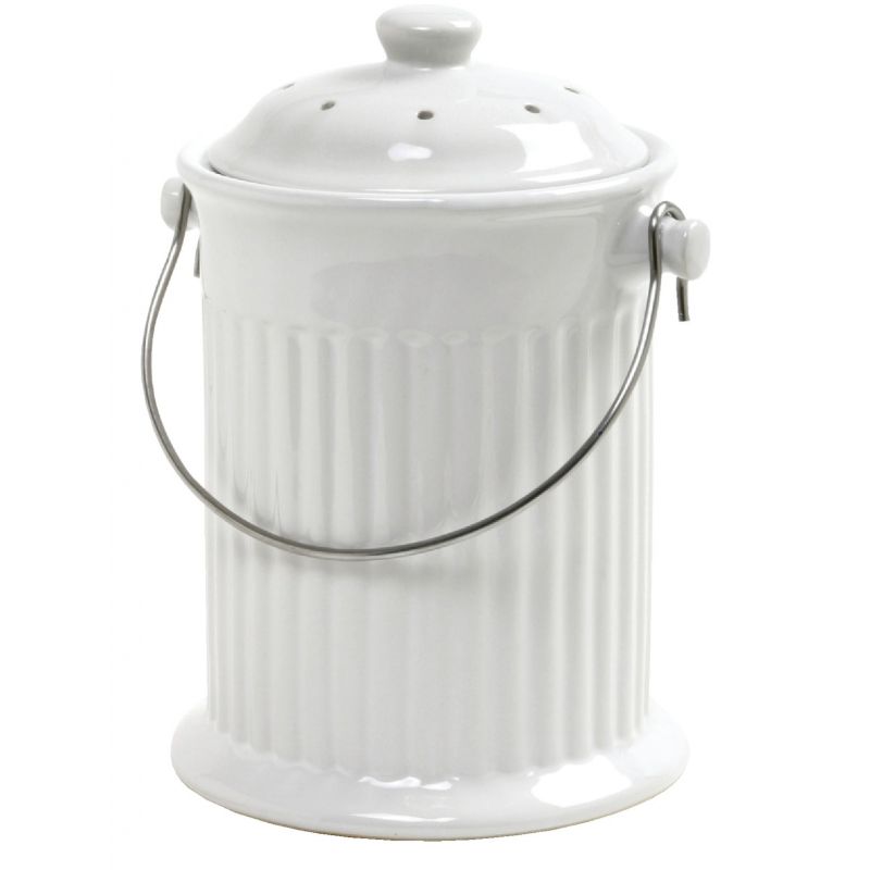 Norpro Ceramic Compost Keeper 1 Gal, White