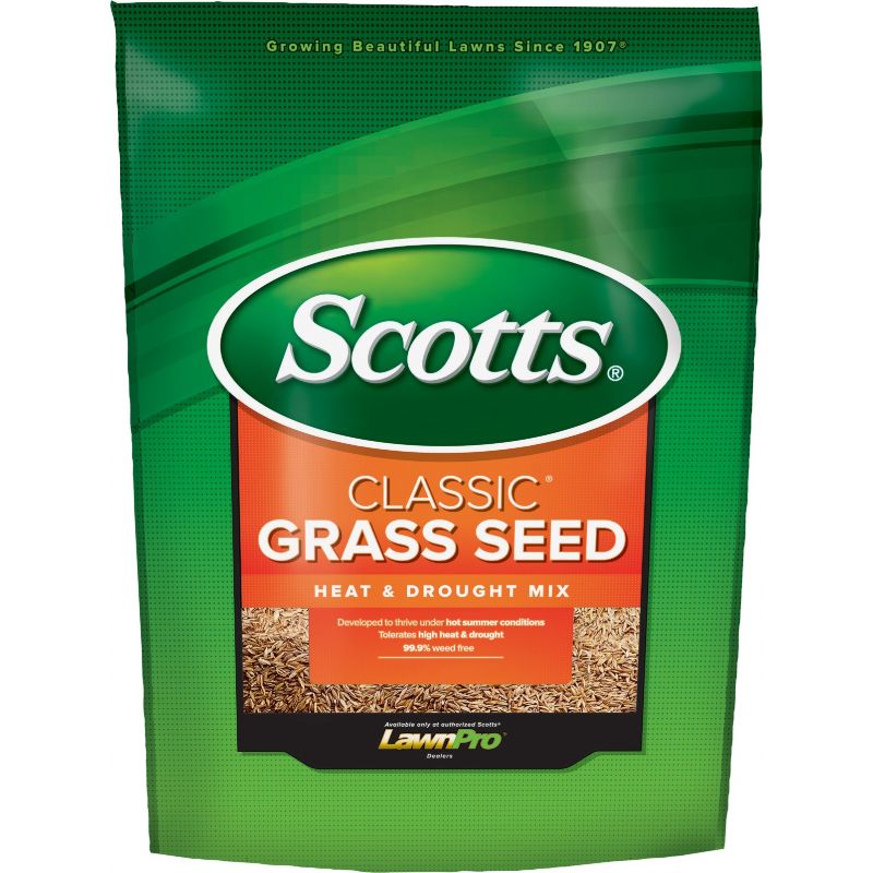 Scotts Classic Heat &amp; Drought Grass Seed Fine Texture, Dark Green Color