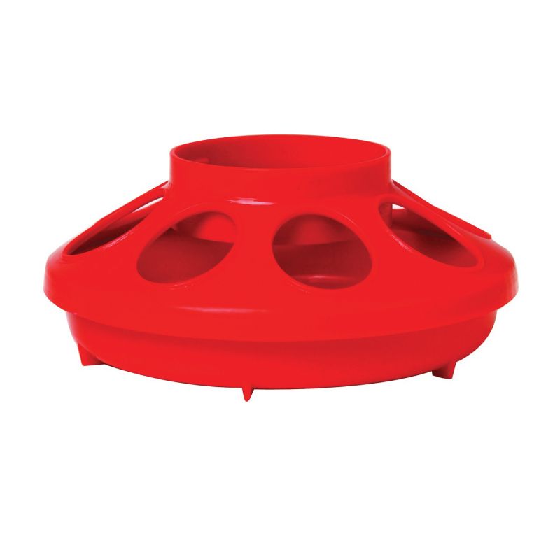 Little Giant 806RED Feeder Base, 1 qt Capacity, 8-Opening, Polypropylene, Red 1 Qt, Red