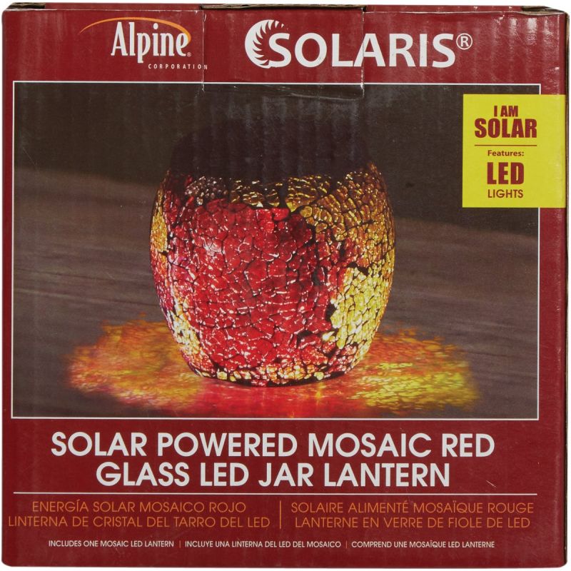 Alpine Mosaic Solar LED Patio Lantern Multi (Pack of 12)