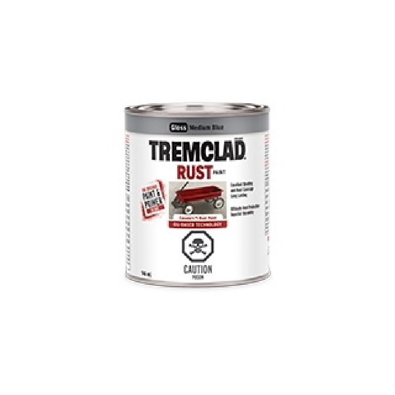 Tremclad 254905 Rust Preventative Paint, Oil, Gloss, Blue, 946 mL, Can, 66 to 110 sq-ft Coverage Area Blue