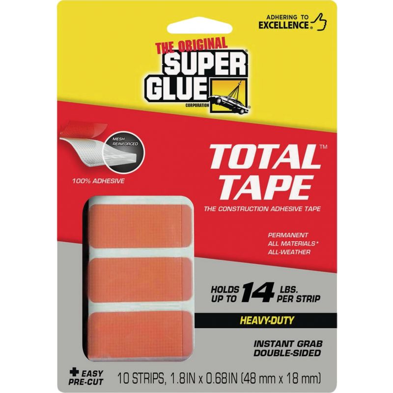 Super Glue Total Tape Mounting Strips 14 Lb., Red