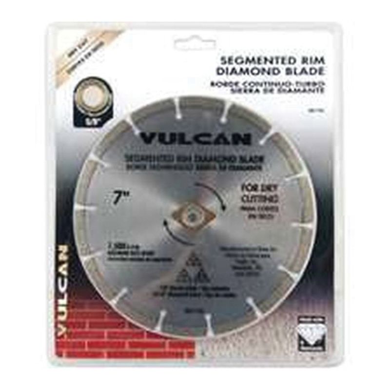 Vulcan 937691OR Diamond Blade, 4.5 in Dia, 7/8 in Arbor, Synthetic Industrial Diamond and 2% Cobalt Cutting Edge