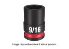 Milwaukee SHOCKWAVE Impact Duty Series 49-66-6109 Shallow Impact Socket, 11/16 in Socket, 3/8 in Drive, Square Drive