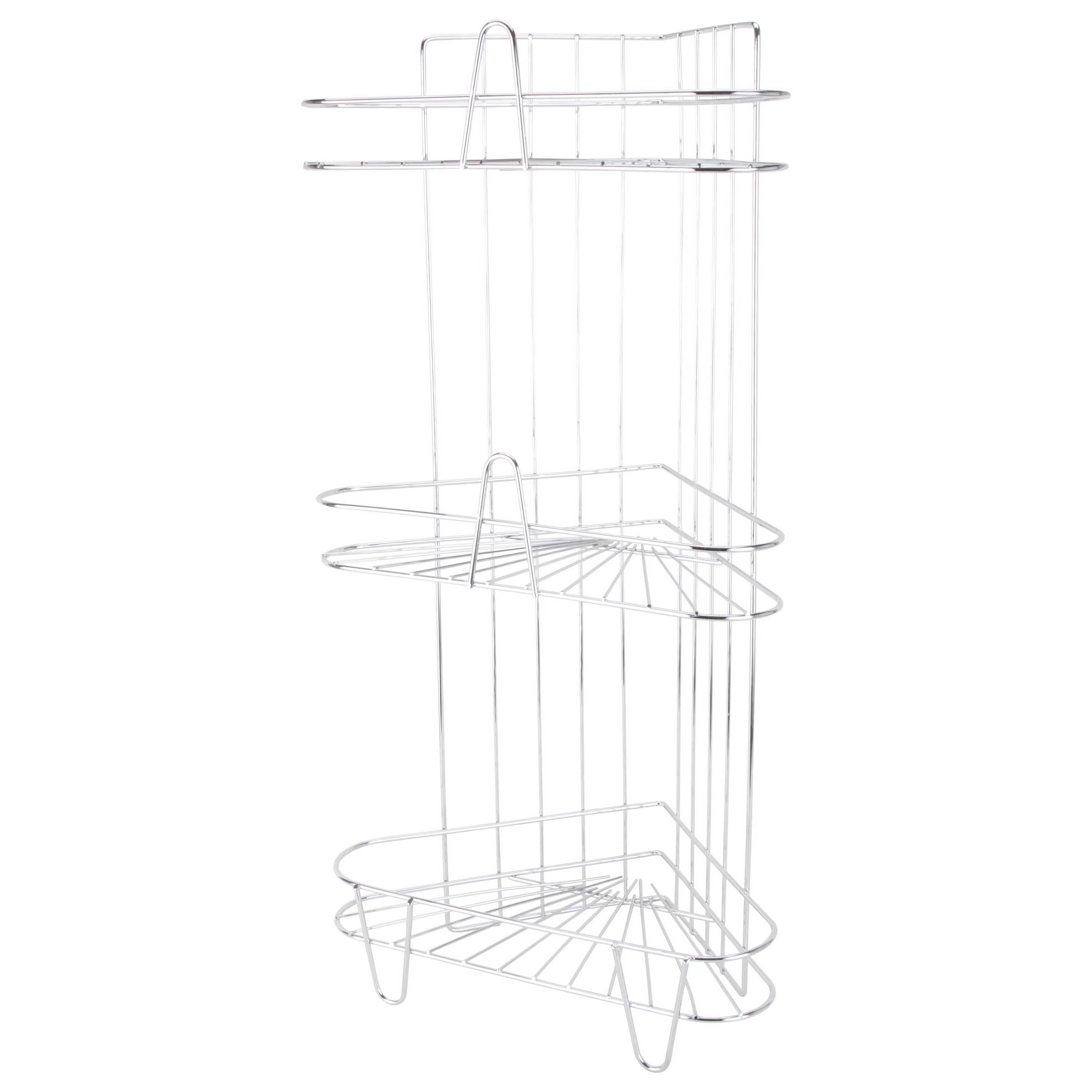 Simple Spaces SS-SC-25-PE-3L Shower Caddy, 2-Shelf, Steel, 10 in OAW, 19 in  OAH, 4-1/4 in OAD, 10 lb