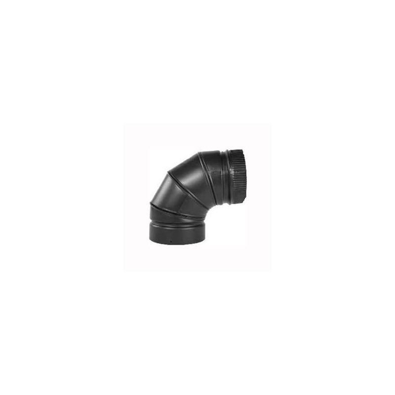 Selkirk DSP8E9-1 Stove Pipe Elbow, 90 deg Angle, 8 in, Aluminized Steel, Black Black