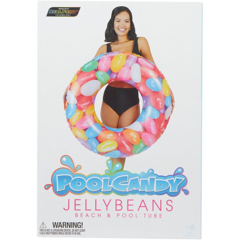 PoolCandy Jellybeans Tube Pool Float Multi, Ride-On