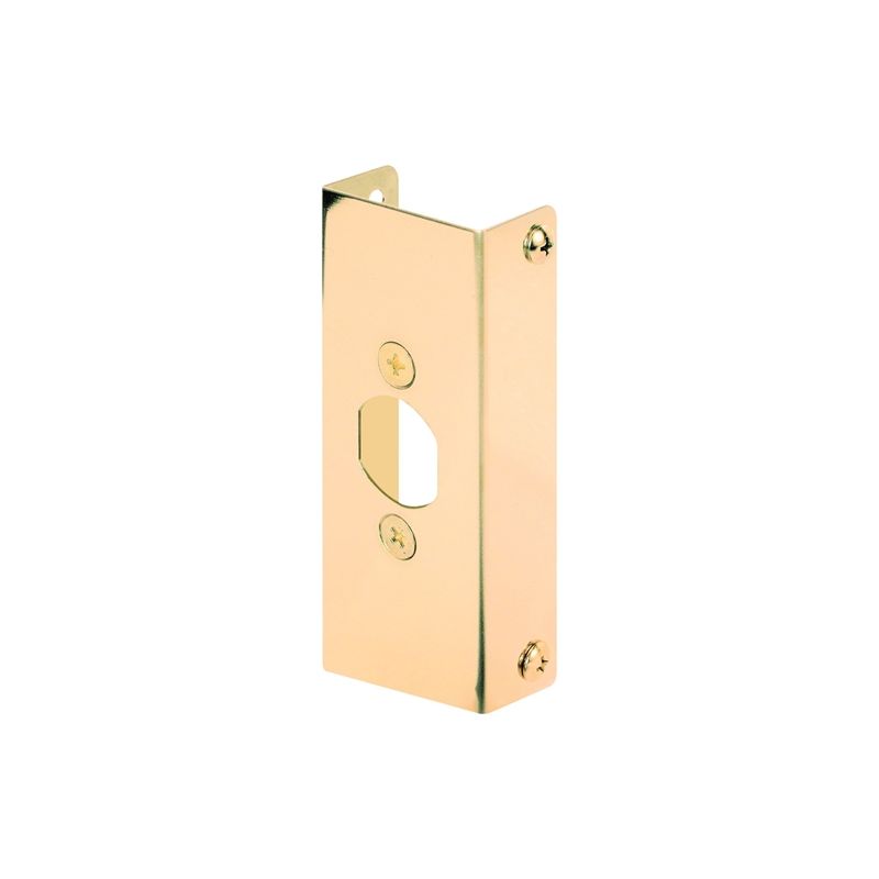 Defender Security U 9567 Door Edge Reinforcer, 1-3/4 in Thick Door, Solid Brass, Brass, 4-1/2 in H, 1 in W