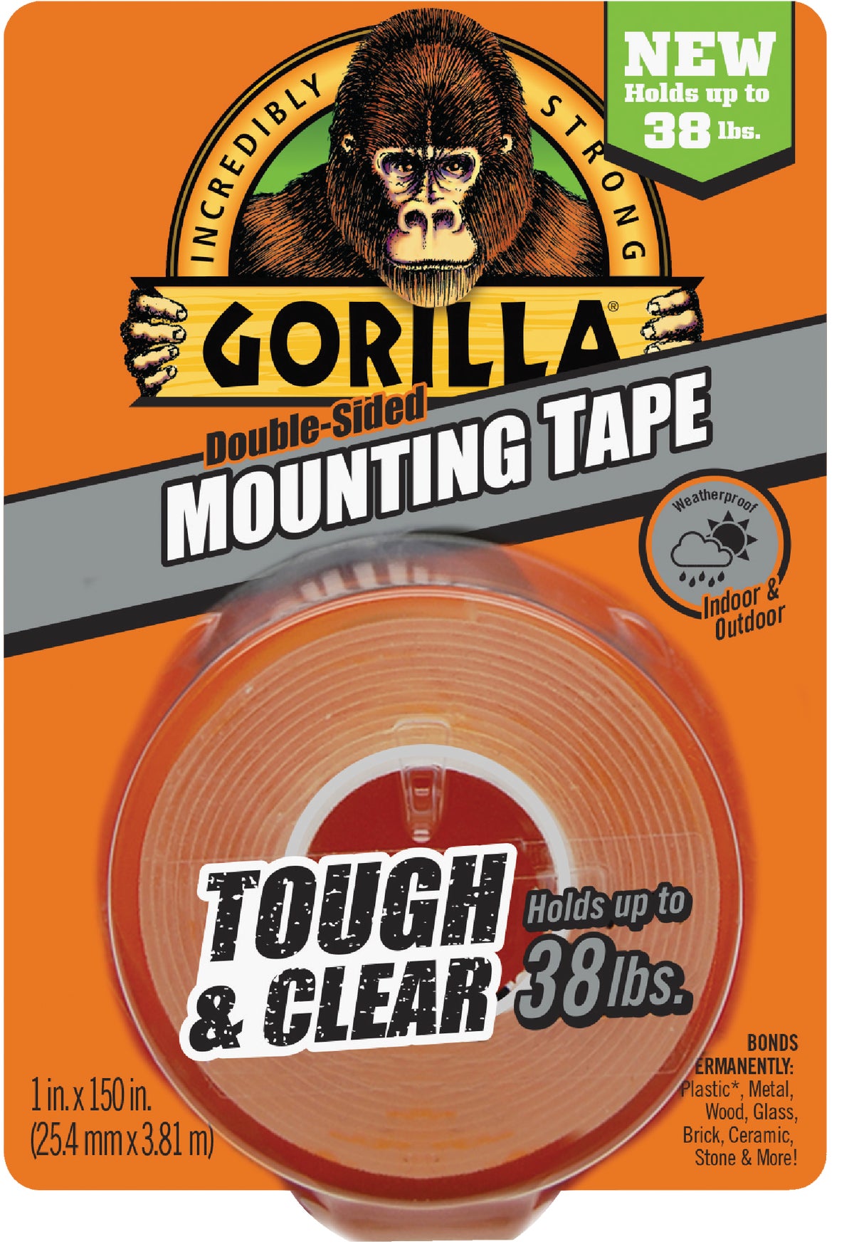 Gorilla Tough and Clear Mounting Tape Squares 1-in x 1-in Double-Sided Tape  at