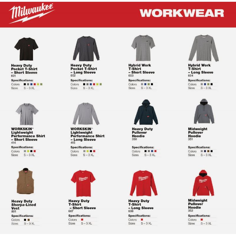 Milwaukee Heavy-Duty T-Shirt 2X, Red