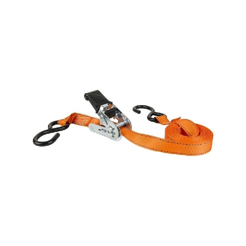 Keeper 45518 Tie-Down, 1 in W, 15 ft L, Orange, 500 lb Working Load, S-Hook End Orange