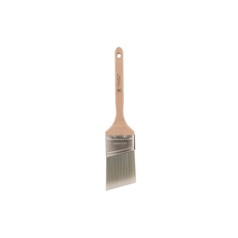 Wooster 5228-3 Paint Brush, 3 in W, Semi-Oval Brush, Polyester Bristle, Sash Handle Silver/White
