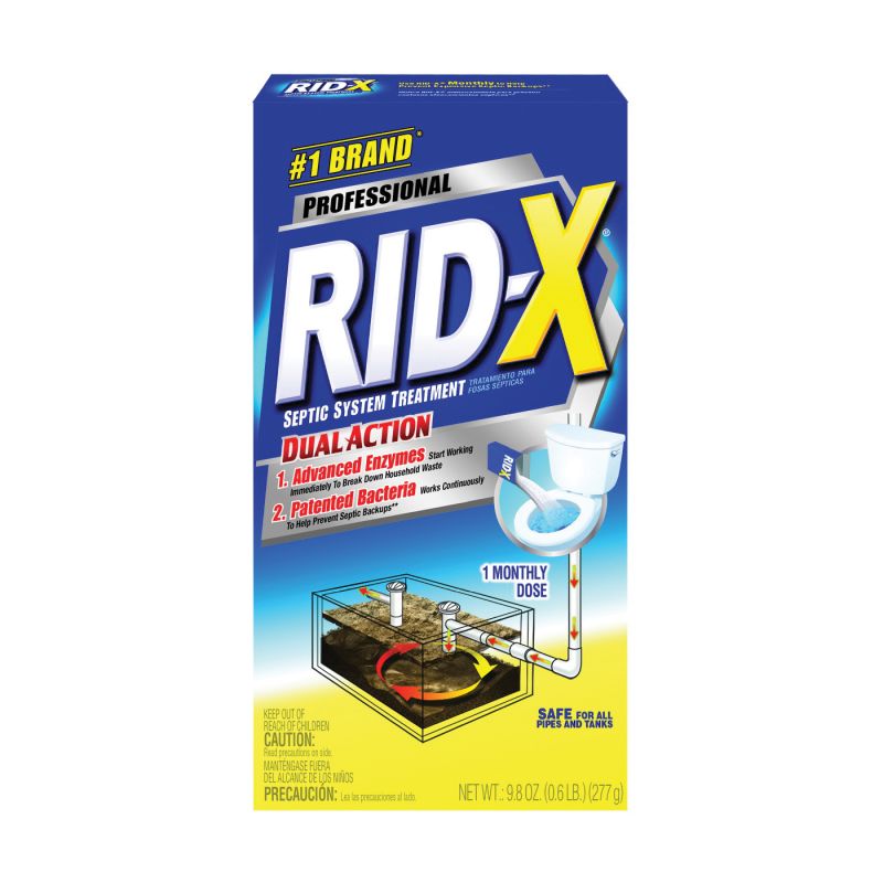 RID-X 1920094143 Septic Tank Cleaner, Powder, Tan, Fermentation, 9.8 oz Box Tan