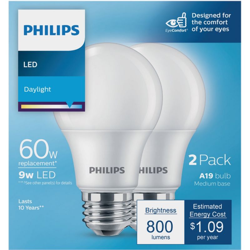 Philips EyeComfort A19 Medium LED Light Bulb