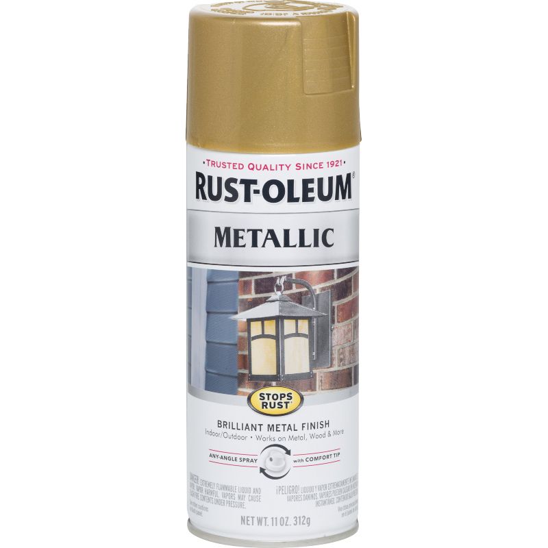 Rust-Oleum Stops Rust Metallic Spray Paint 11 Oz., Gold Rush