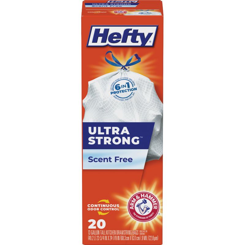 Hefty Ultra Strong Blackout Tall Kitchen 13 Gallon Clean Burst Scent  Drawstring Trash Bags