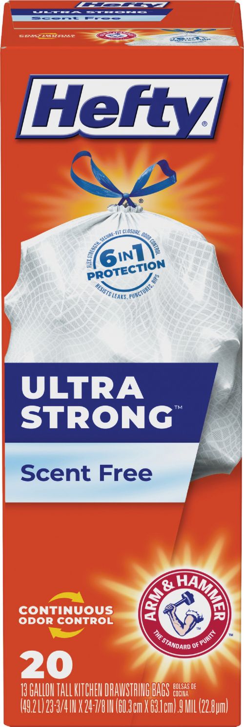 Hefty Ultra Strong Blackout Tall Kitchen 13 Gallon Clean Burst Scent  Drawstring Trash Bags