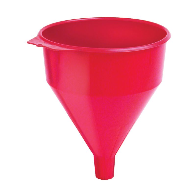 Lubrimatic 75-072 Funnel, 6 qt Capacity, Plastic, Red, 11 in H 6 Qt, Red