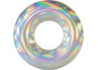 PoolCandy Holographic Tube Pool Float Silver, Adult