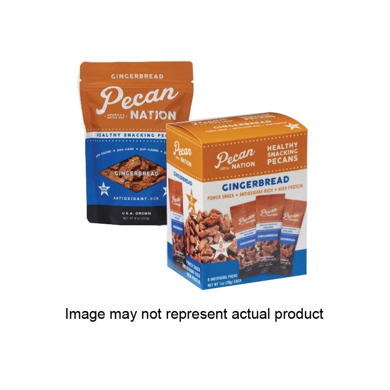 Pecan Nation PNGB2 Snack, Gingerbread Flavor, 4 oz Pouch
