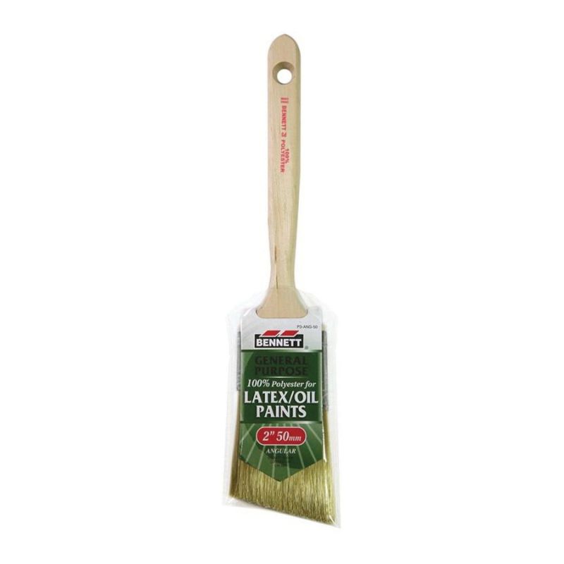 BENNETT P3-ANG-50 Paint Brush, 2 in W, Polyester Bristle