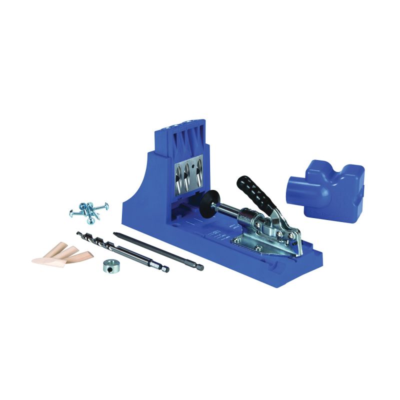 Kreg K4 Pocket Hole Jig, 3-Guide Hole, Glass Filled Nylon, For: 1/2 to 1-1/2 in Thick Materials Blue