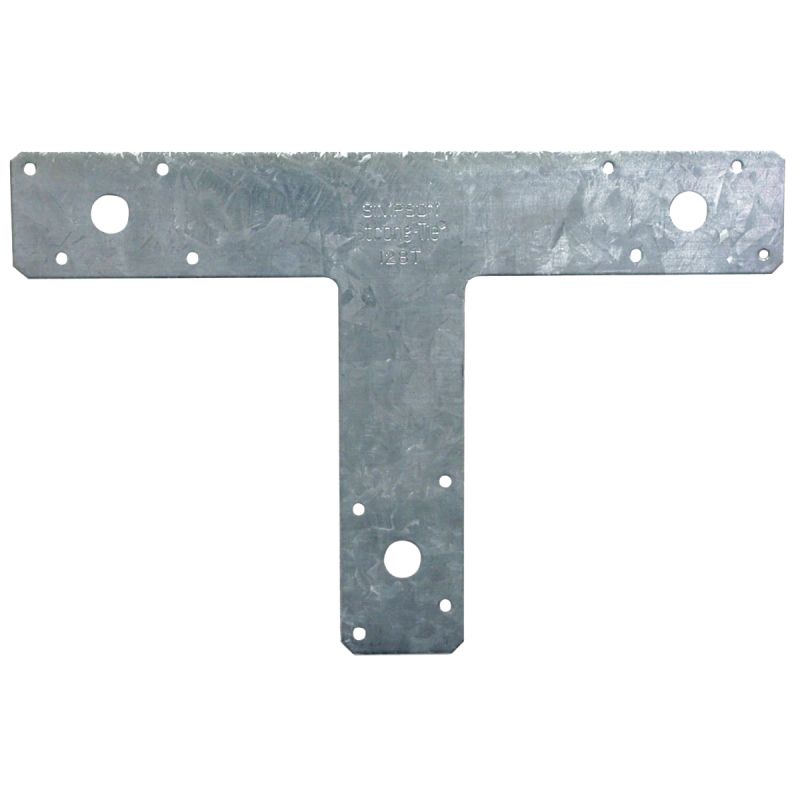 Simpson Strong-Tie T Series 128T T-Shaped Strap, 12 in L, 2 in W, Steel, Galvanized, Fastening Method: Nail