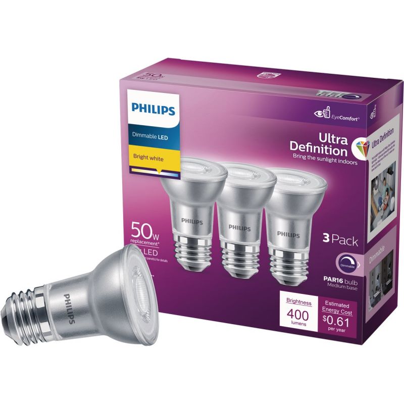 Philips Ultra Definition PAR16 Medium Dimmable LED Floodlight Light Bulb