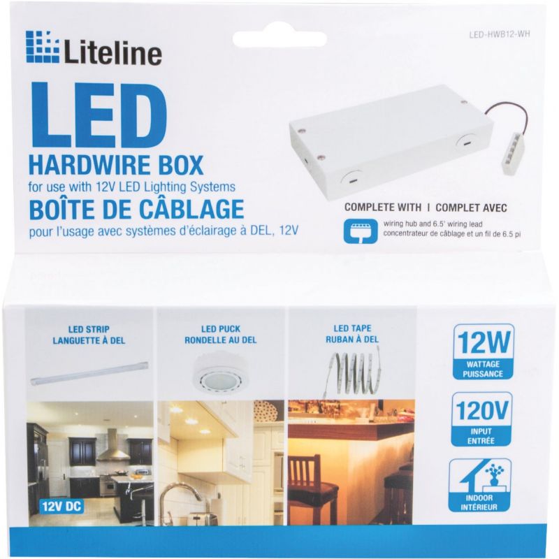 Liteline LED Under Cabinet Light Fixture Hardwire Box White
