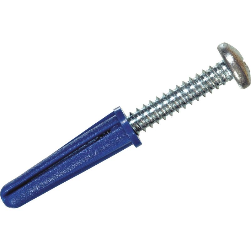 Hillman PHP SMS Blue Conical Plastic Anchor #6 - #8 Thread, Blue
