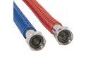 Ez-Flo WaterFlex Series 0437118 Corrugated Flexible Water Heater Connector, 3/4 in, FIP, Stainless Steel, 18 in L Blue/Red