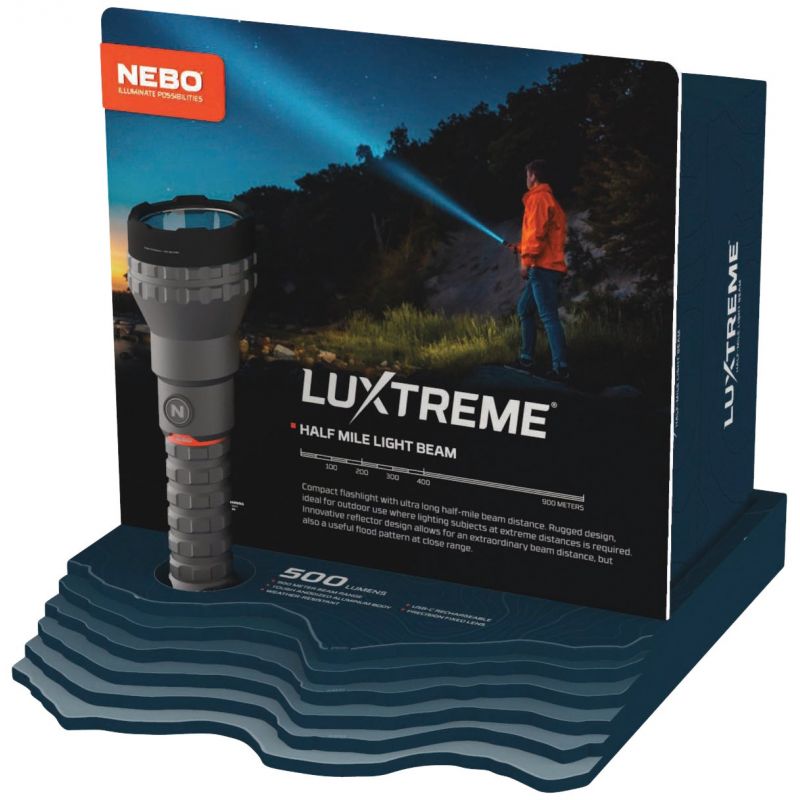 Nebo Luxtreme Rechargeable LED Flashlight Black &amp; Dark Gray