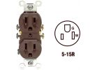 Leviton Shallow Grounded Duplex Outlet Brown, 15