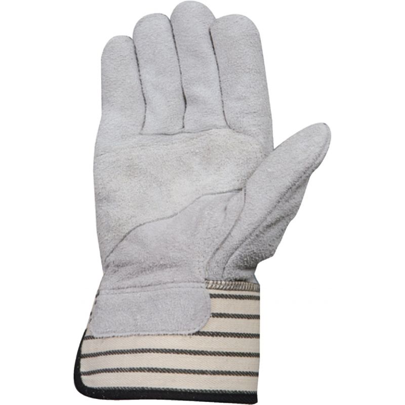 Buy Wells Lamont Suede Split Cowhide Leather Work Glove L, Gray & White