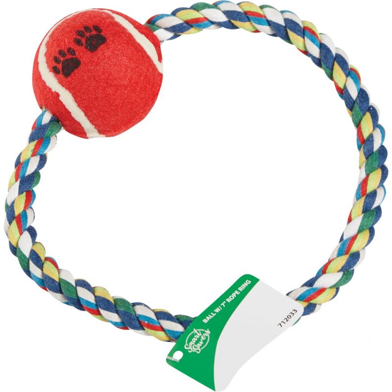 Smart Savers Rope Ring Dog Toy Multi-Colored (Pack of 12)